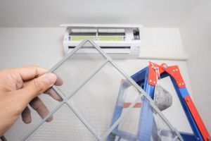49814451 - a man showing clean air filter after cleaning